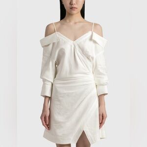 Jonathan Simkhai Monrow Mini Shirt Dress - Bone Sz 10